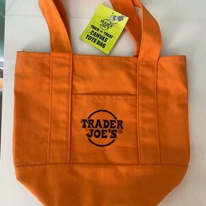 Trader Joe’s Mini Halloween Orange Canvas Tote Bag 🎃 Limited Edition